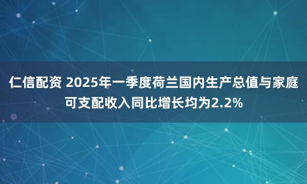 仁信配资 2025年一季度荷兰国内生产总值与家庭可支配收入同比增长均为2.2%